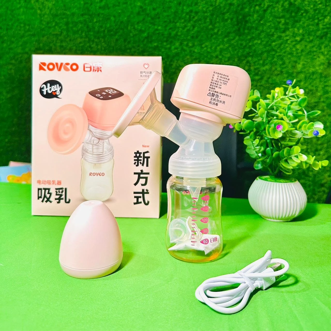 Rovco electric breast pump maternal nursing breast puller massage breast pump milking device USB rechargeable M1005-180ml -1pcs