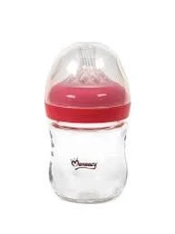Momeasy natural wide neck anticolic 120ml/ 4oz 0m+ glass bottle , Multicolor