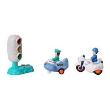 police vehicle and traffic light toy set
