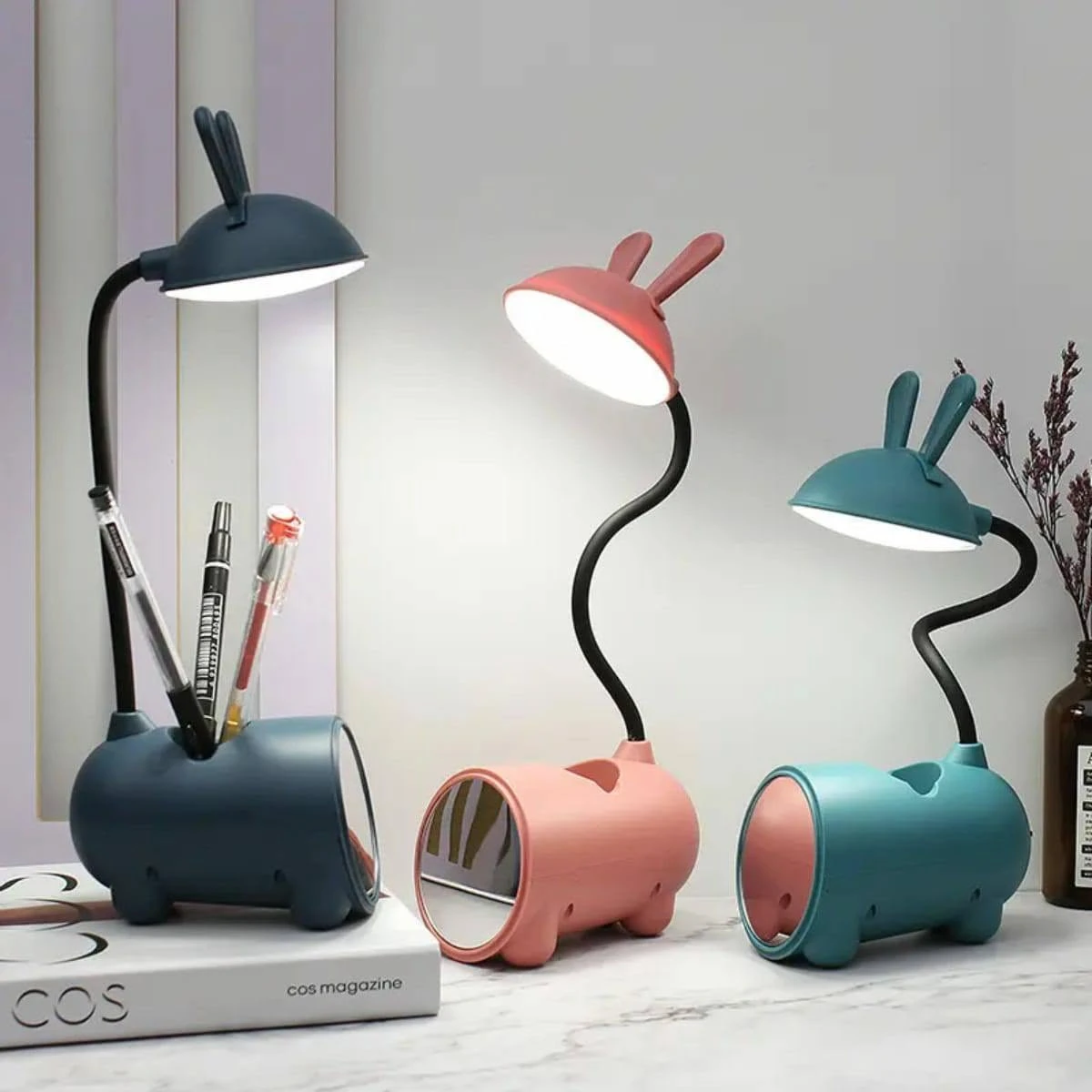 Desk Lamp Multi-purpose Eye-protection Adorable Household Mini Three-gear USB Lamp for Reading