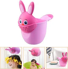 Infant Child Shower Shampoo Cup Baby Cartoon Cute Rabbit Newborn Shower Cup Baby Shower Watering Spoon Bathing Cup KIds Bath Toy