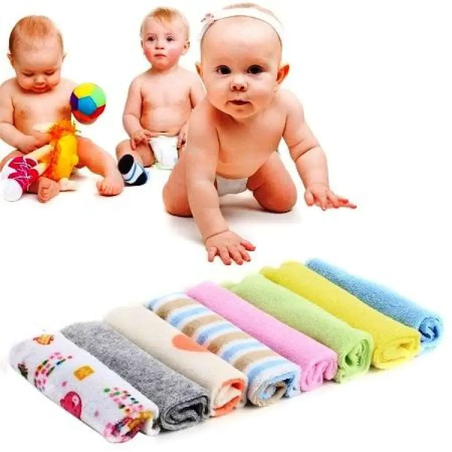 Newborn Baby Handkerchiefs – 8pcs Soft Cotton Towels (Rumal Set)