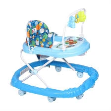 Smile Baby Walker - Cyan Blue & White