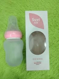 Squeeze Silicone Food Feeder Spoon (Soft Tip) Bottle- 180Ml Full Silicone Baby Bottle Spoon Feeder (1ps)