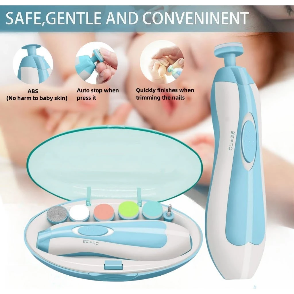Baby Nail Trimmer Electric,Baby Nail Clippers, 6 in 1 Baby Nail File,Nail File Baby Grooming Kit Manicure Set for Toddler or Adults
