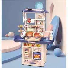 Combo Kitchen Play Set for Kids – Includes Kitchen Set, Barbecue Grill, Toy Mixer, Fridge & Oven – Battery Operated with Light & Sound