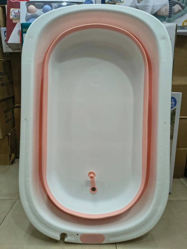 Baby Folding Bathtub, (Only Baby Bath Basin), Bath Tub for Infants Foldable Bath Bucket Newborn Bathtub Household Folding Baby Bathtub -1pcs