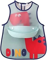 Cartoon Faced Plastic Waterproof Bibs for Baby