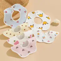 Cute Cotton Baby Bibs Newborn Muslin Bibs for Teething & Drooling Unisex Baby Bibs for Soft & Absorbent Baby Bibs