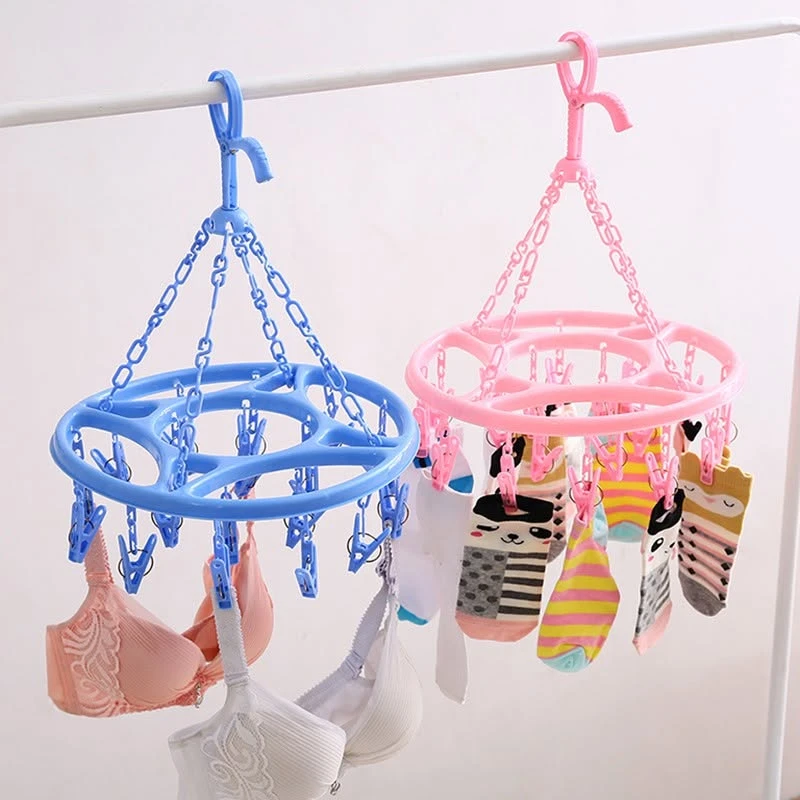 Round Hanger_Hang for any kids cloth. 24 piece Clips in a hanger.