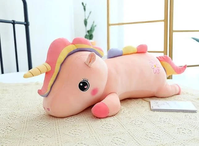 Rainbow Unicorn Pillow | Medium size Baby Unicorn Side Pillows | Unicorn shape Pillows | Softy Unicorn Pillows | Side pillow | Long Unicorn Pillow